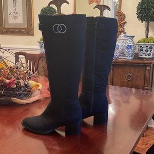 Life Stride Soft System Daring Boot With pewter Decorative piece on side calf.